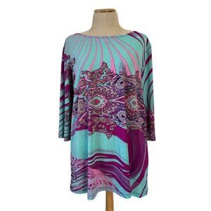 Clara Sunwoo Large 3/4 Sleeve Scoop Neck Tunic